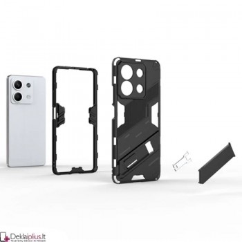 Smūgiams atsparus dėklas su kojele - juodas (Xiaomi Redmi Note 13 5G) Smūgiams atsparus dėklas su kojele - juodas (Xiaomi Redmi Note 13 5G)
